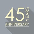 45 years anniversary icon. Anniversary decoration template. Vector illustration